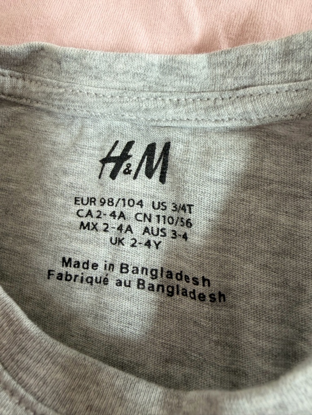 H&M Kids Short Sleeve Tee Pack - Pink, White, Gray, Black - Picture 7 of 7